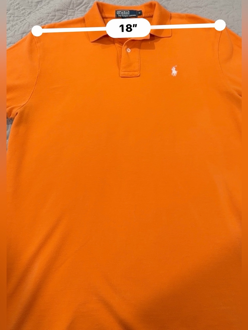 Polo Ralph Lauren Men’s Small Orange Cotton Polo Shirt Classic Pony - Picture 8 of 14